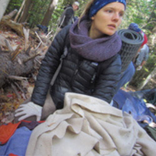 High School Program attendee in woods