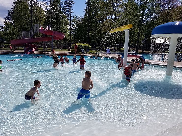 Swimmers enjoying Maple Street Pool