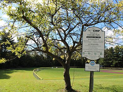 Sign posted at Cascade Park